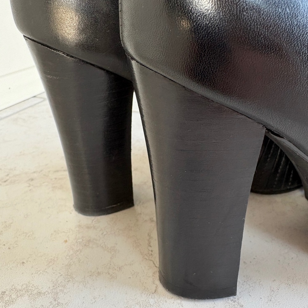 Zerion Genuine Leather Black Heeled Boots - Size 8 - Picture 9 of 16